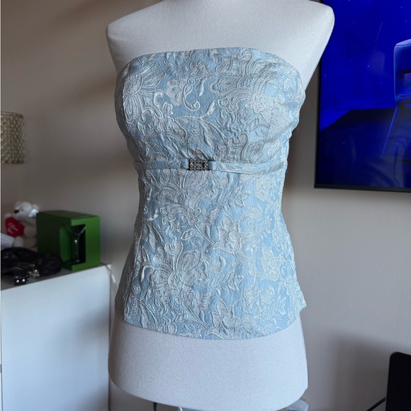 le chateau Tops - Le Chateau Powder Blue Textured Fabric top